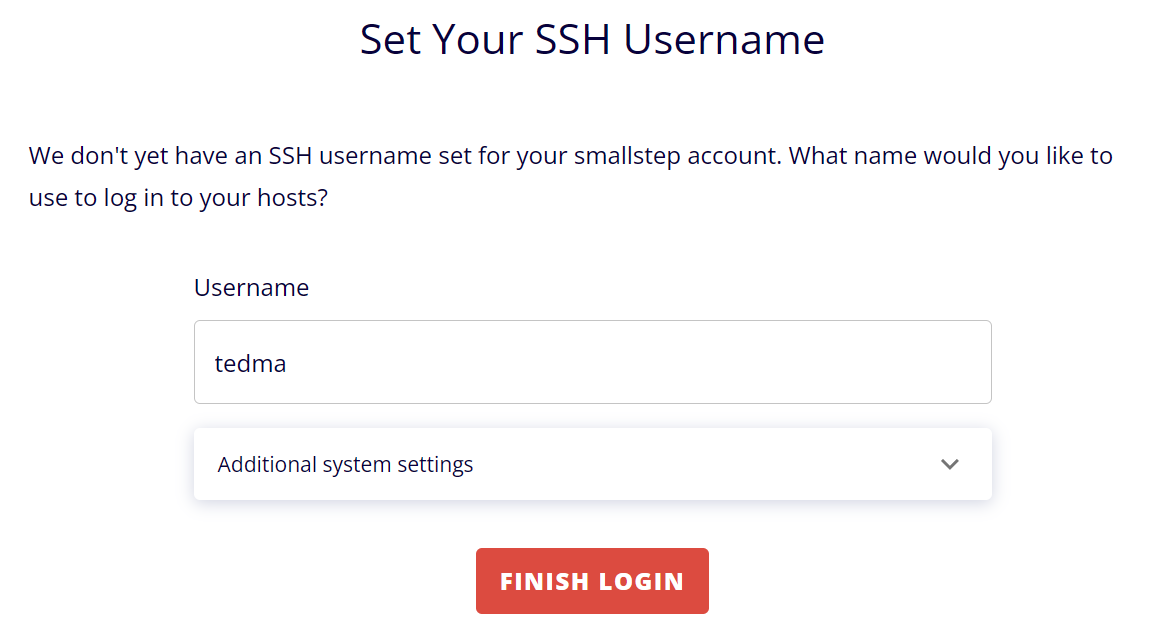 Smallstep SSH Username setup