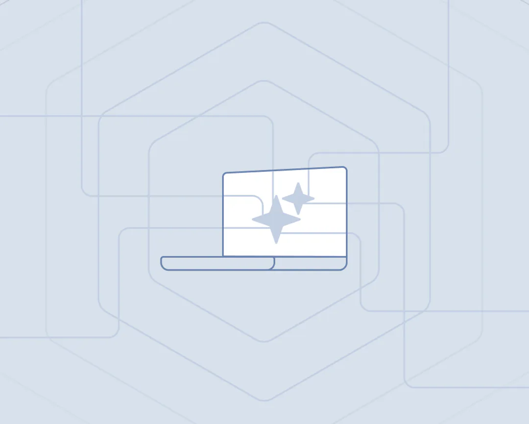 laptop with ai sparkles 
